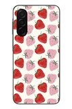 Samsung Galaxy A26 Uyumlu Kırmızı Pembe Çilekler Baskılı Silikon Kılıf