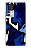 Xiaomi Mi 12T-12T PRO Uyumlu Modern Mavi Geometrik Mozaik Baskılı Silikon Kılıf