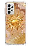 Samsung Galaxy A73 Uyumlu Altın Güneş ve Yıldız Desenli Baskılı Silikon Kılıf