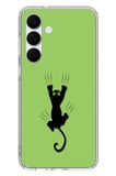 Samsung Galaxy S25 FE Uyumlu Tutunan Kedi Baskılı Silikon Kılıf