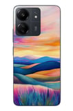 Redmi 13C Uyumlu Renkli Pastel Günbatımı Baskılı Silikon Kılıf