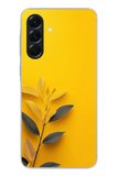 Samsung Galaxy A56 Uyumlu Sarı Siyah Çiçekler Baskılı Silikon Kılıf