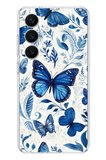 Samsung Galaxy S26 Uyumlu Mavi Kelebekler Baskılı Silikon Kılıf
