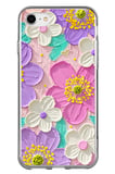 iPhone 6 - 6S Uyumlu Mor ve Pembe Papatya Baskılı Silikon Kılıf