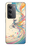 Redmi 15 Uyumlu Rengarenk Bisikletli Kız Baskılı Silikon Kılıf