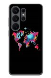 Samsung Galaxy S26 Ultra Uyumlu Dünya Renkli Haritası Baskılı Silikon Kılıf