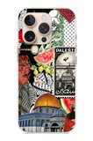 iPhone 16 PRO MAX Uyumlu Filistin Özgürlük Kolajı Baskılı Silikon Kılıf