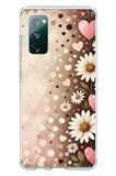 Samsung Galaxy S20 FE Uyumlu Kalpli Papatya Damlaları Baskılı Silikon Kılıf