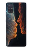Samsung Galaxy A51 Uyumlu Kavuşan Çizgiler Baskılı Silikon Kılıf