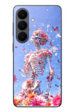 Samsung Galaxy S26 Uyumlu İskelet Çiçekleri Baskılı Silikon Kılıf