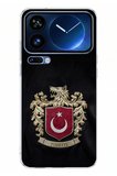 Xiaomi 17 Pro Max Uyumlu Türk Sembolü Kurt ve Bayrak Desenli Baskılı Silikon Kılıf