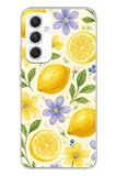 Samsung Galaxy A54 Uyumlu Sulu Boya Limon ve Çiçek Desenli Baskılı Silikon Kılıf