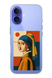 iPhone 16 Uyumlu Bauhaus İnci Küpeli Kız Baskılı Silikon Kılıf