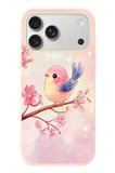 İphone 17 Pro Max Uyumlu Dalda ki Kuş Baskılı Silikon Kılıf