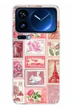 Xiaomi 17 Pro Max Uyumlu Pembe Posta Pulları Baskılı Silikon Kılıf