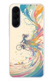 Samsung Galaxy A37 Uyumlu Rengarenk Bisikletli Kız Baskılı Silikon Kılıf