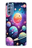 Samsung Galaxy M52 Uyumlu Uzay, Gezegen ve Yıldız Desenli Baskılı Silikon Kılıf