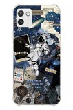 Samsung Galaxy A03 Uyumlu Retro Astronot Tasarımlı Baskılı Silikon Kılıf