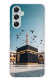 Samsung Galaxy A34 Uyumlu Kabe Umre ve Kuşlar Baskılı Silikon Kılıf