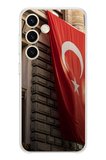 Samsung Galaxy S24 Uyumlu Dev Türk Bayrağı Baskılı Silikon Kılıf