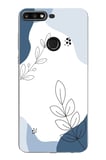 Huawei Y7 2018 - Honor 7C Uyumlu Mavi Huzur Şekiller ve Botanik Çizgiler Baskılı Silikon Kılıf