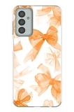 Samsung Galaxy M13-M23 Uyumlu Şeftali Fiyonk Kurdele Baskılı Silikon Kılıf