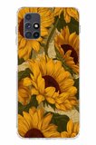 Samsung Galaxy M51 Uyumlu Altın Sarısı Ayçiçeği Bahçesi Baskılı Silikon Kılıf
