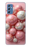 Samsung Galaxy M52 Uyumlu Pembe Beyaz Kırık Toplar Baskılı Silikon Kılıf