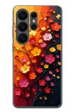 Samsung Galaxy S26 Ultra Uyumlu Sonbahar Çiçekleri Baskılı Silikon Kılıf