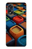 Oppo A38 Uyumlu Renkli Kare Puflar Baskılı Silikon Kılıf