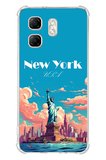 Infinix Hot 50i - Smart 9 Uyumlu Özgürlük Heykeli New York Baskılı Silikon Kılıf