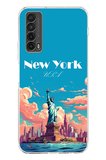 Huawei P Smart 2021 Uyumlu Özgürlük Heykeli New York Baskılı Silikon Kılıf