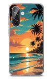 Samsung Galaxy A56 Uyumlu Tropikal Sahil ve Gün Batımı Baskılı Silikon Kılıf