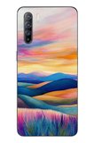 Oppo Reno 3 Uyumlu Renkli Pastel Günbatımı Baskılı Silikon Kılıf
