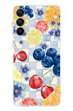 Samsung Galaxy A16 Uyumlu Sulu Boya Meyve ve Çiçek Desenli Baskılı Silikon Kılıf