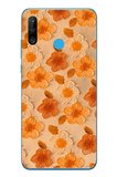 Huawei P30 Lite Uyumlu Turuncu Papatyalar Baskılı Silikon Kılıf