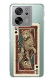 Xiaomi Mi 13T-13T PRO Uyumlu İskambil Kağıdı Tasarımlı Leopar Portre Baskılı Silikon Kılıf