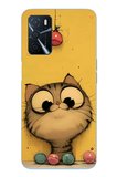 Oppo A16 Uyumlu Kedi Çizgisi Baskılı Silikon Kılıf