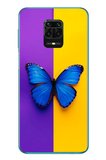 Redmi Note 9s Uyumlu Mor Sarı Kelebek Baskılı Silikon Kılıf