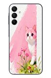 Samsung Galaxy A15 Uyumlu Pembeli Kedi Baskılı Silikon Kılıf