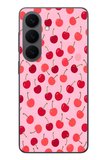 Samsung Galaxy S26 Uyumlu Pembe Kirazlar Baskılı Silikon Kılıf