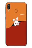 Samsung Galaxy M20 Uyumlu Mutlu Tavşan Baskılı Silikon Kılıf
