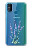 Samsung Galaxy M30S/M21 Uyumlu Lavanta Çiçek Tasarımlı Baskılı Silikon Kılıf