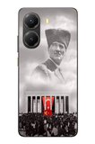 POCO X7 PRO Uyumlu Bulutların Üzerindeki Lider Kalpaklı Atatürk Baskılı Silikon Kılıf