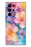 Samsung Galaxy S22 Ultra Uyumlu Yağlı Boya Çiçekler Baskılı Silikon Kılıf