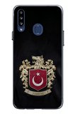 Samsung Galaxy A20S Uyumlu Türk Sembolü Kurt ve Bayrak Desenli Baskılı Silikon Kılıf