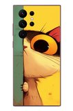 Samsung Galaxy S22 Ultra Uyumlu Tek Gözlü Kedi Baskılı Silikon Kılıf