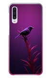 Samsung Galaxy A50 Uyumlu Mor Kuş Dalda Baskılı Silikon Kılıf