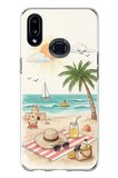 Samsung Galaxy A10S Uyumlu Sulu Boya Sahil ve Deniz Manzaralı Baskılı Silikon Kılıf