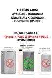 iPhone 7 PLUS-8 PLUS Uyumlu Pembe Fiyonk ve Kalp Desenli Baskılı Silikon Kılıf